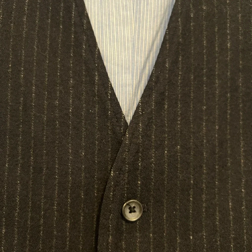 J.Crew English Wool Men's Vest L Old Money Dark Academia Pinstripe Waistcoat